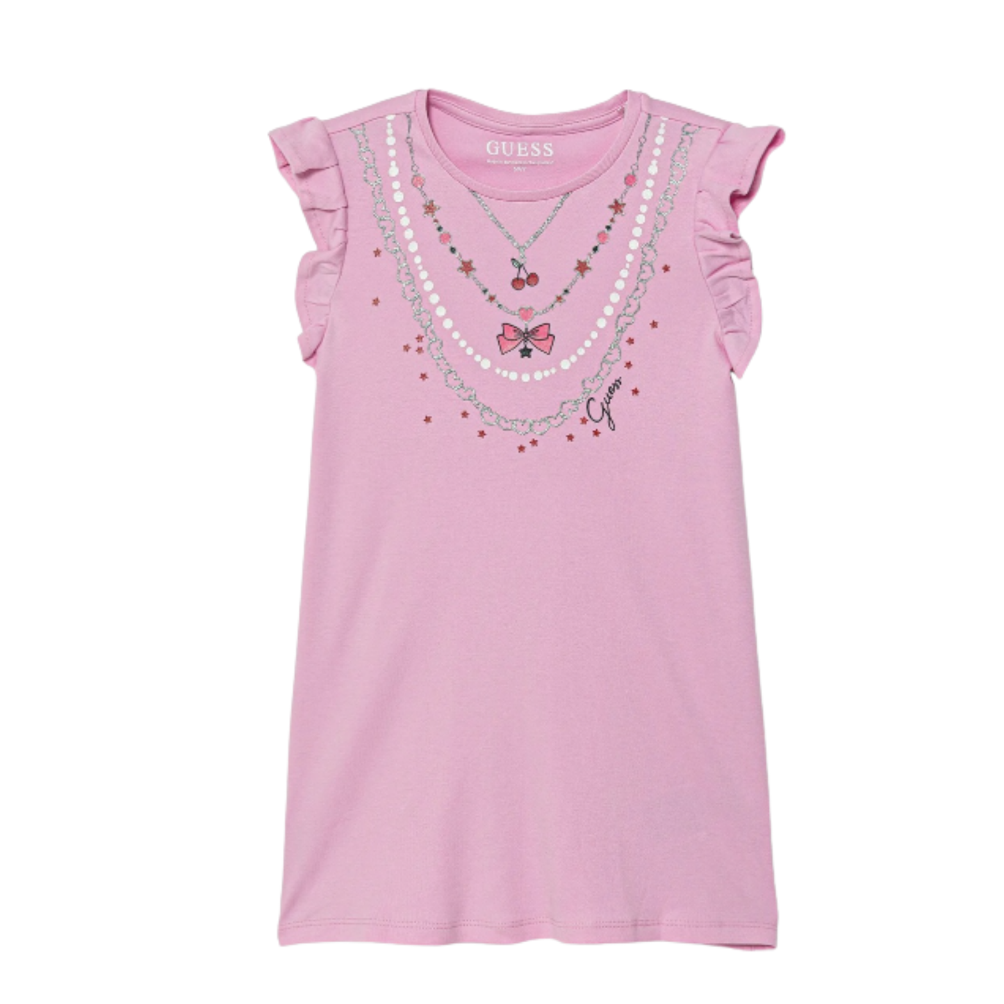 Guess - Necklace Pink Cotton Dress