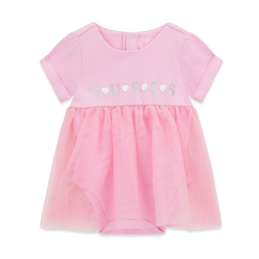 Guess - Pink Bodysuit Dress with Fabric