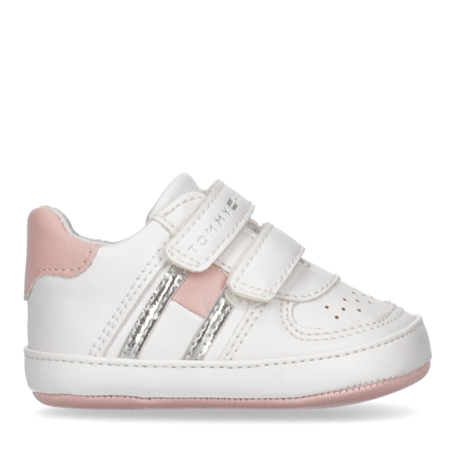 Tommy Hilfiger - Baby Girls White with Pink Pre-Walker Shoes