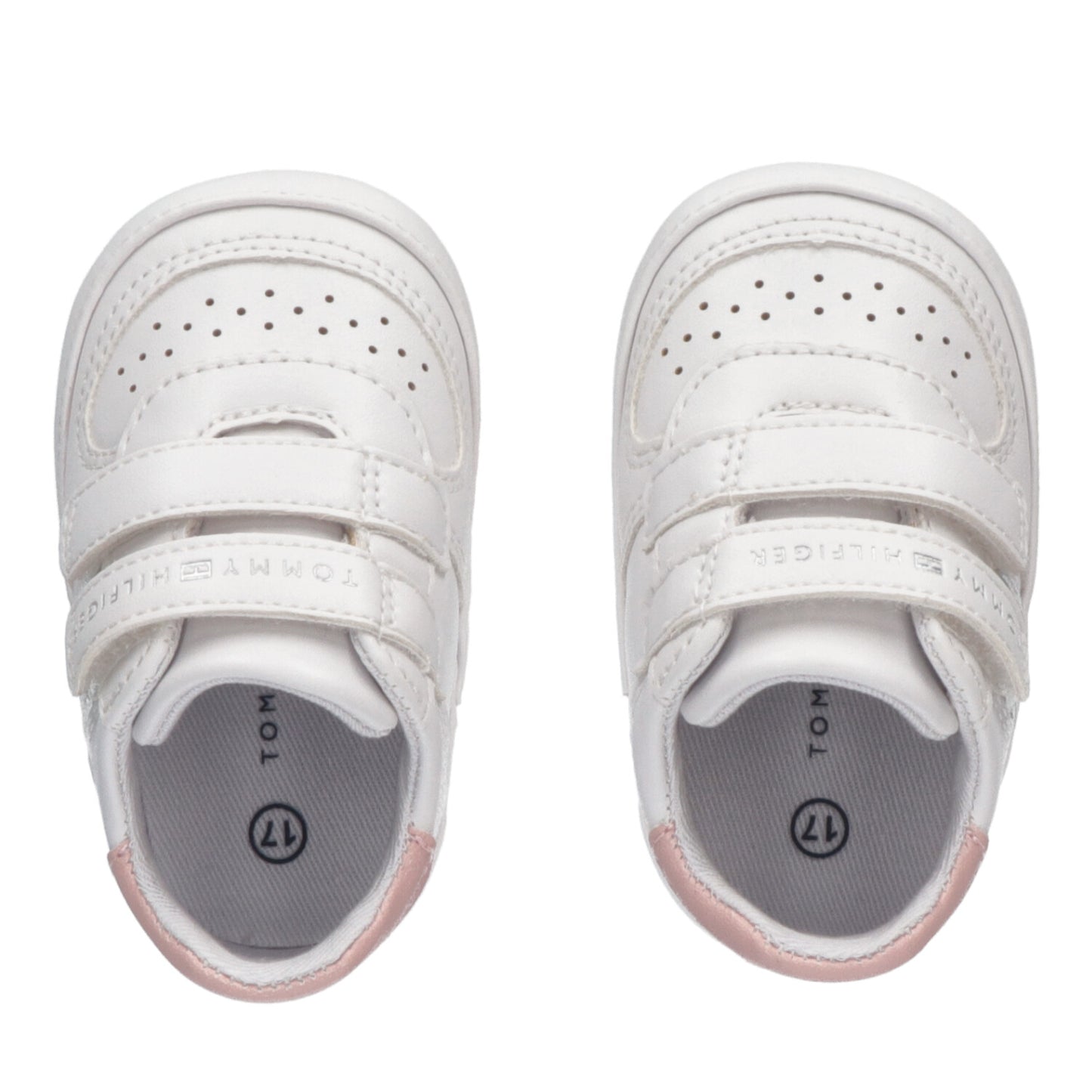 Tommy Hilfiger - Baby Girls White with Pink Pre-Walker Shoes