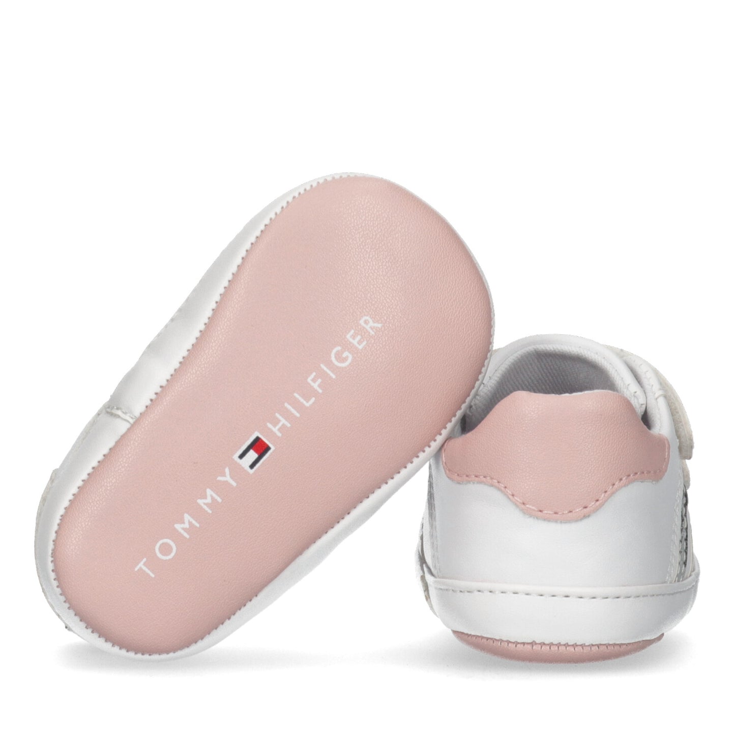 Tommy Hilfiger - Baby Girls White with Pink Pre-Walker Shoes