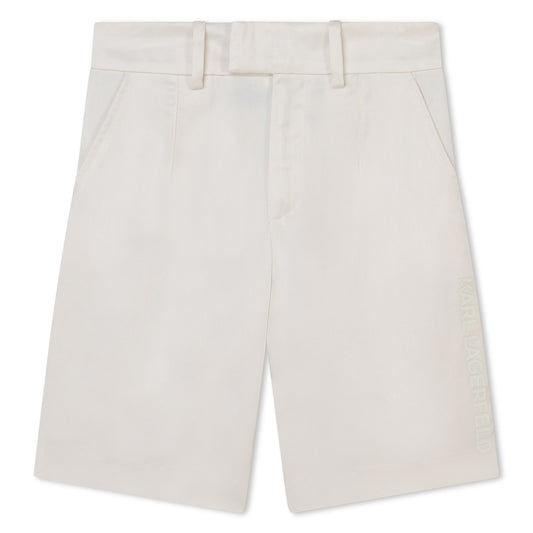 KARL LAGERFELD -  Ivory Linen Short