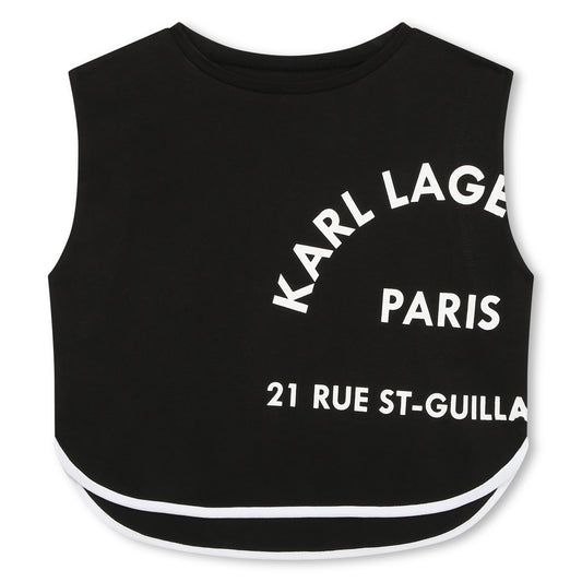 KARL LAGERFELD - Crop Top Black Logo Top