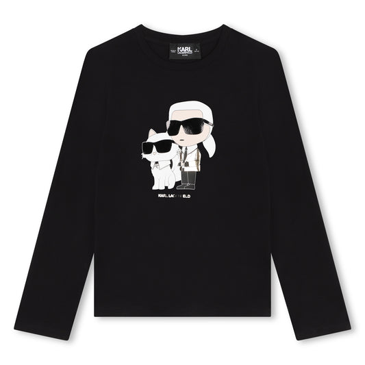 KARL LAGERFELD - Long Sleeve Black Logo KL Top