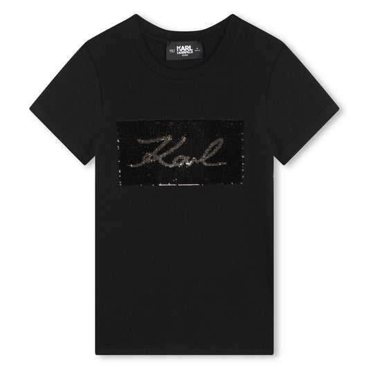 KARL LAGERFELD - Short Sleeve Black Tee-Shirt