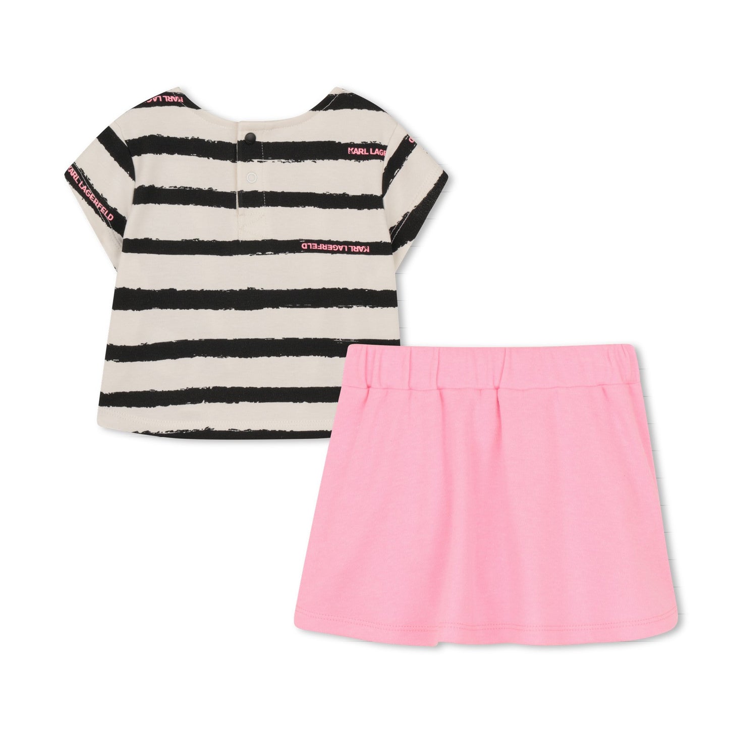 KARL LAGERFELD - B&W with Pink Skirt Cotton Set