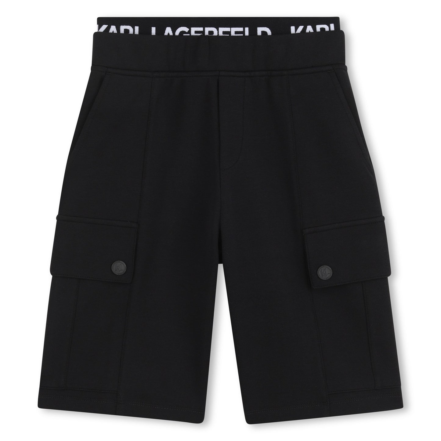 KARL LAGERFELD - Black Cotton Bermuda