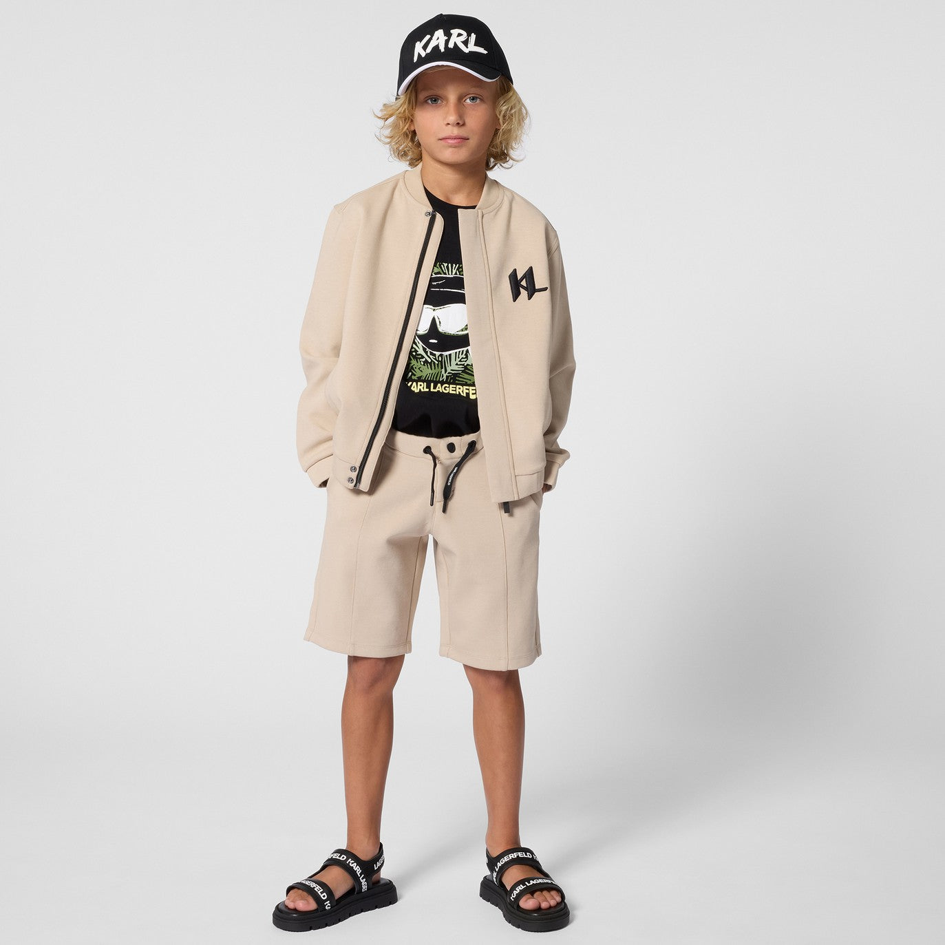 KARL LAGERFELD - Beige Cotton Bermuda