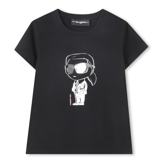 KARL LAGERFELD - Black Girls Cotton Top