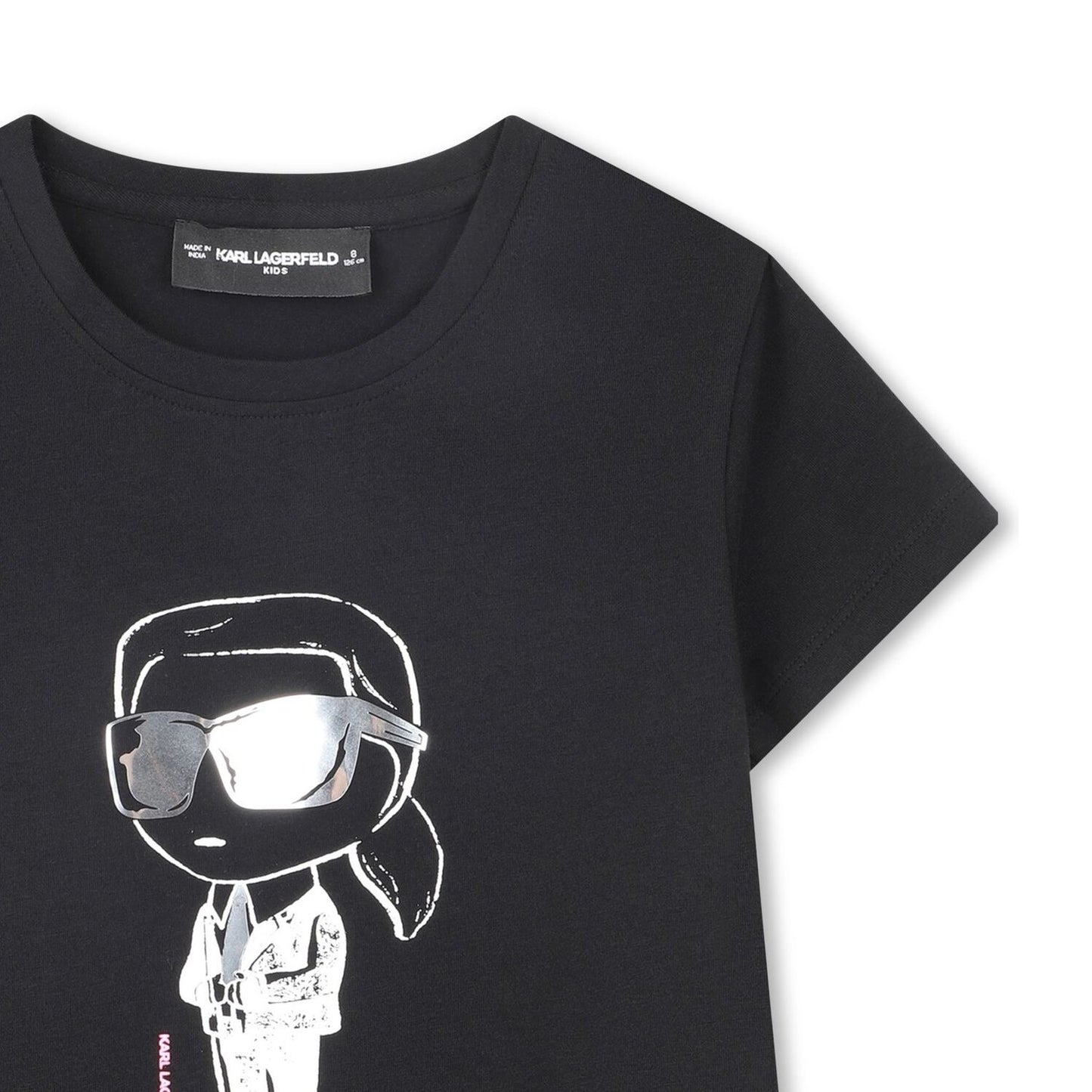 KARL LAGERFELD - Black Girls Cotton Top