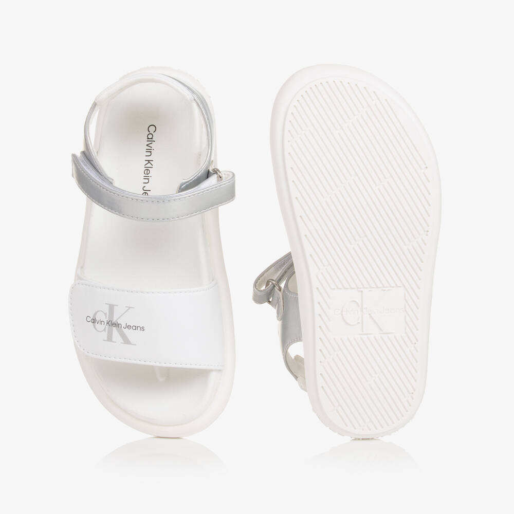 Calvin Klein - White with Silver Girls Sandals