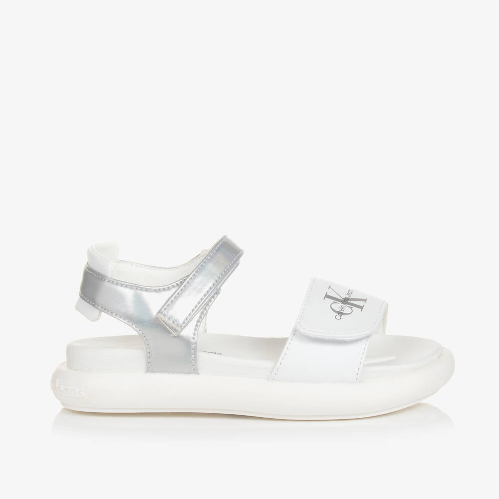 Calvin Klein - White with Silver Girls Sandals