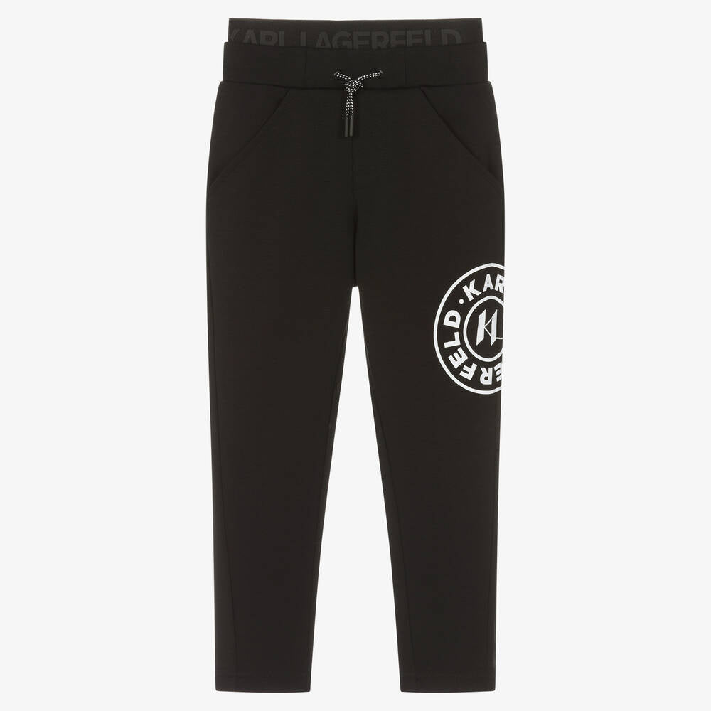 KARL LAGERFELD - Boys Black Cotton Joggers