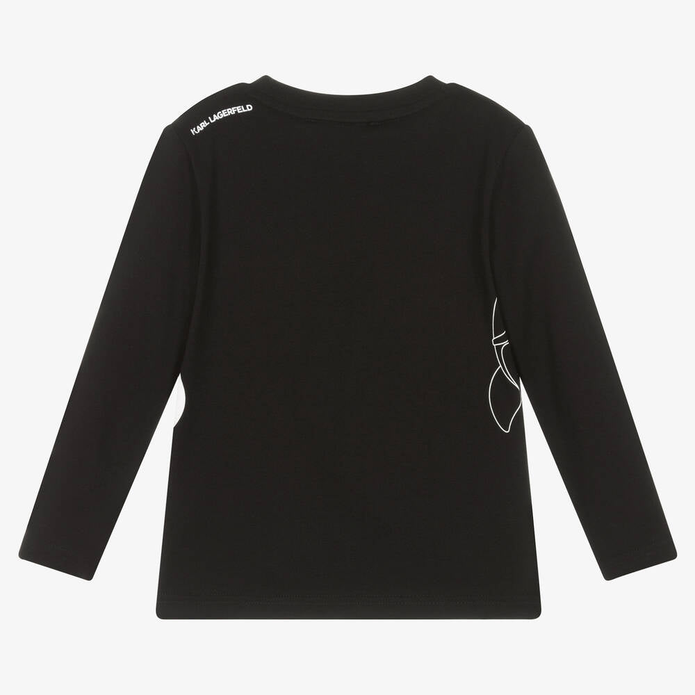 KARL LAGERFELD - Boys Black Cotton Topx