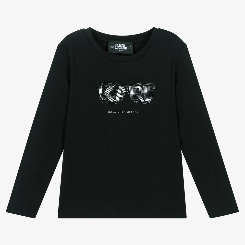 KARL LAGERFELD - Black Long Sleeve Top