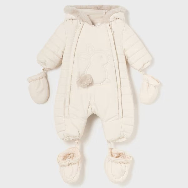 Mayoral - Newborn Winter Beige Colour One piece