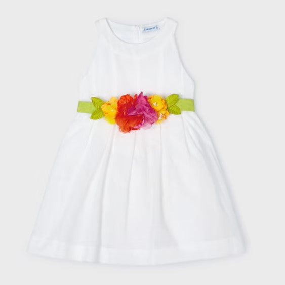 Mayoral - White with Flowers Formal Dress For Girls