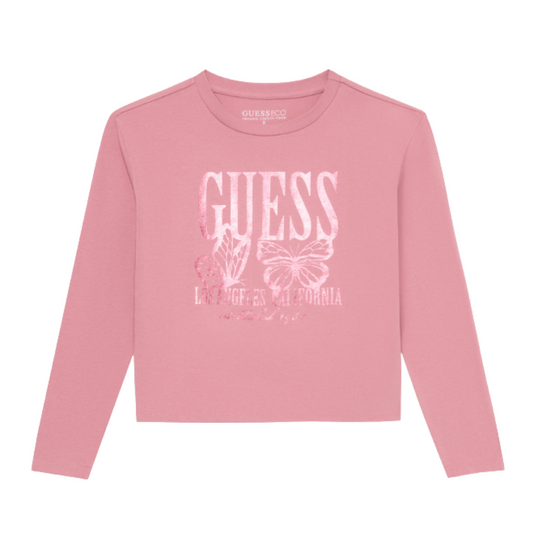 Guess - Pink with Metallic Butterflies Top