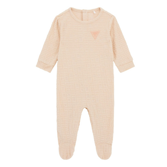 Guess - Beige Cotton Baby Grow