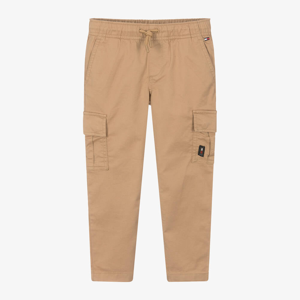 Tommy Hilfiger - Boys Beige Cotton Cargo Trouser