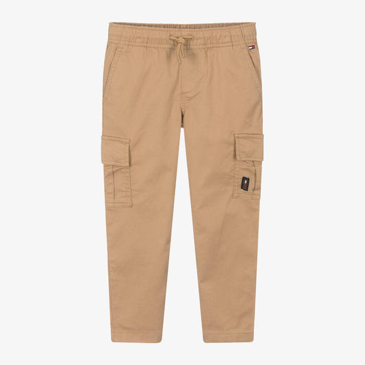 Tommy Hilfiger - Boys Beige Cotton Cargo Trouser