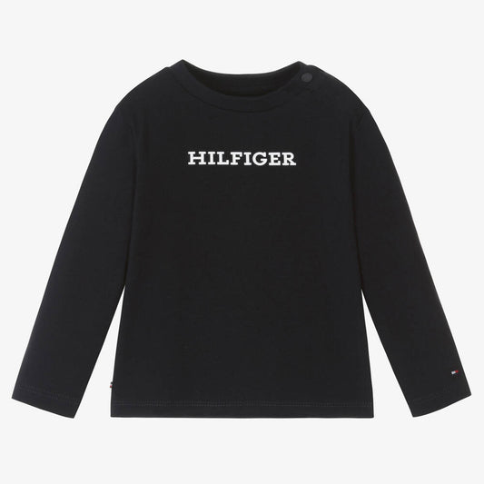 Tommy Hilfiger - Navy Blue Cotton Jersey Top