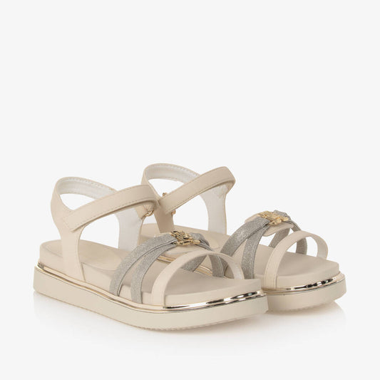 Tommy Hilfiger - White with Gold Sandals