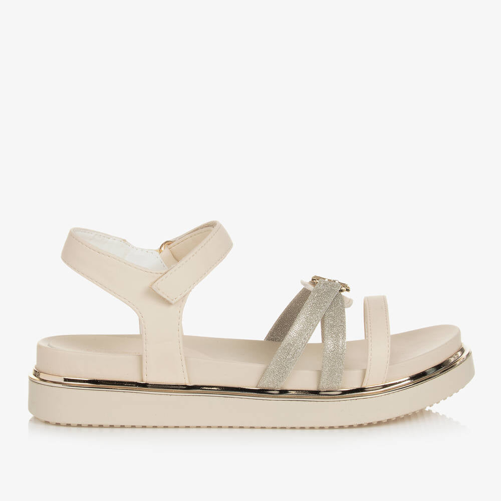 Tommy Hilfiger - White with Gold Sandals