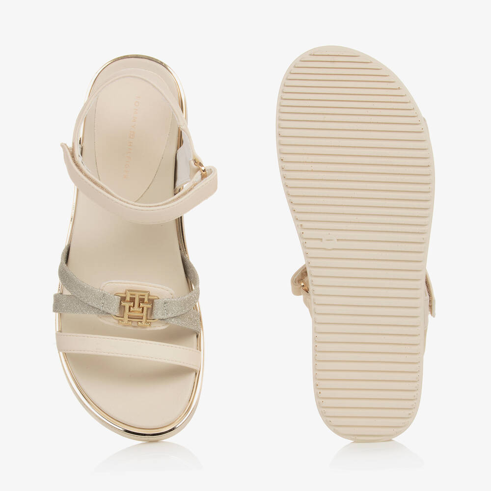 Tommy Hilfiger - White with Gold Sandals