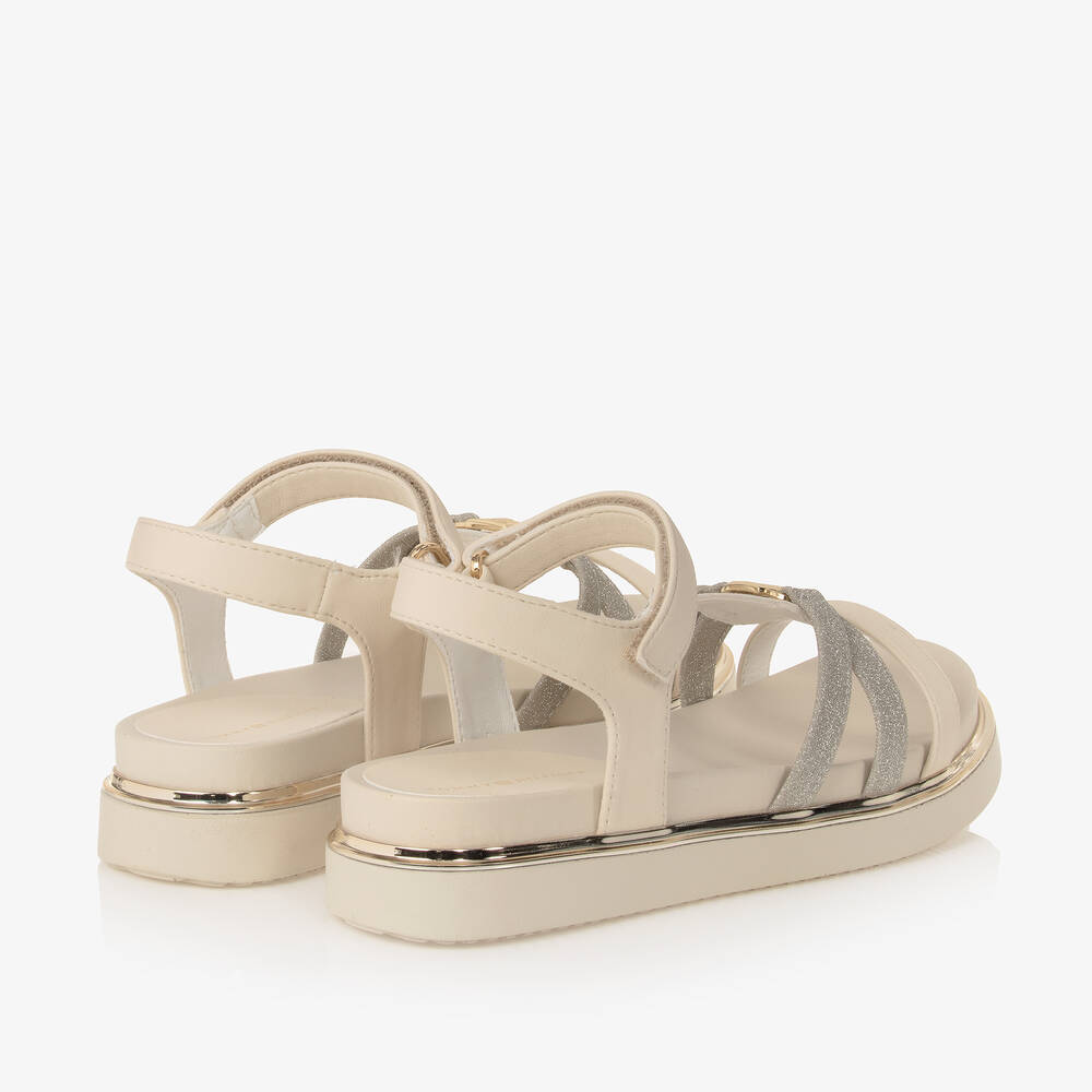 Tommy Hilfiger - White with Gold Sandals