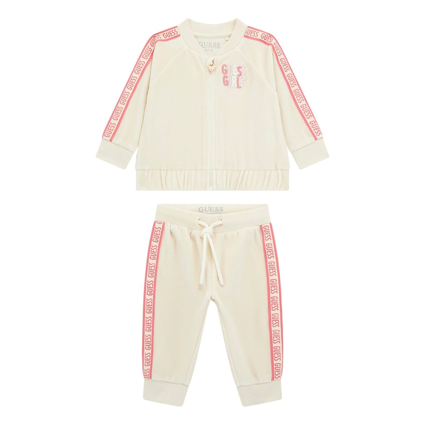 Guess - Baby Girls Velvet Cream Tracksuit