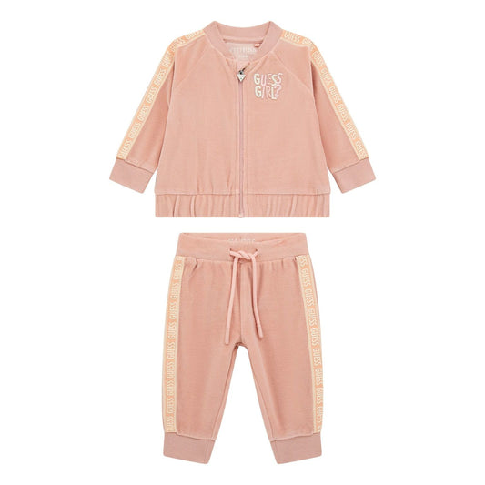 Guess - Baby Girls Velvet Pink Tracksuit