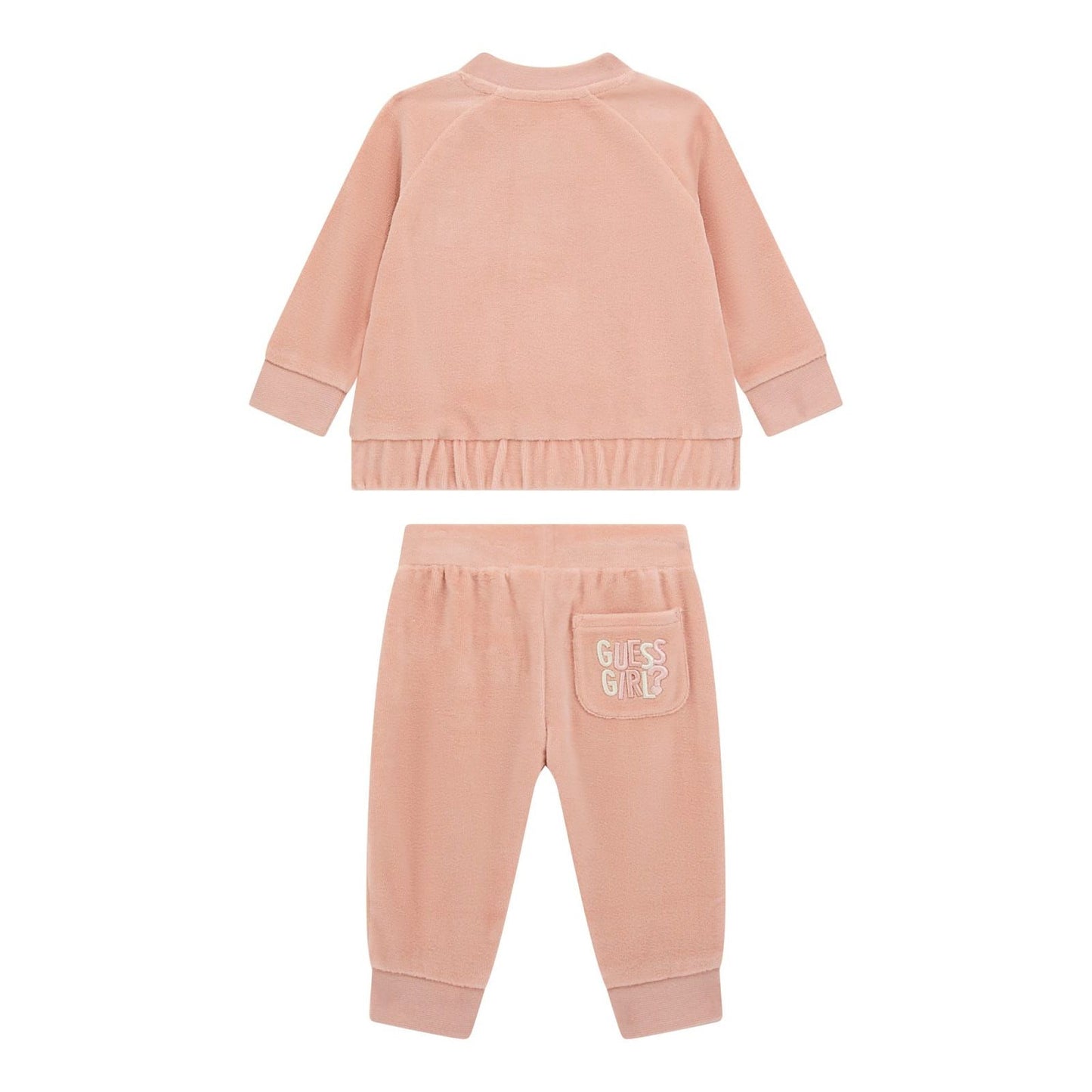 Guess - Baby Girls Velvet Pink Tracksuit