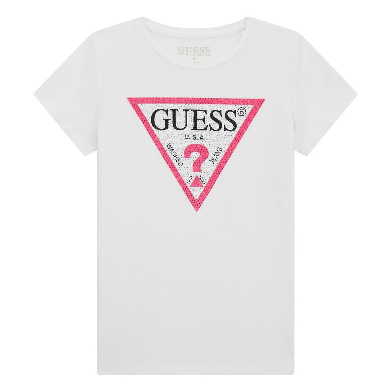 Guess - White Logo Top with Strass