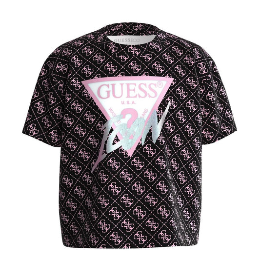 Guess - Black Icon Logo Top with Pink