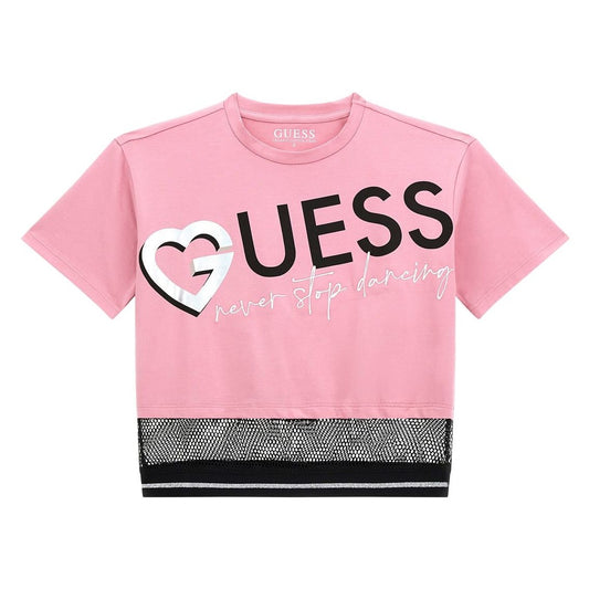 Guess - Heart Cropped Top Pink Top