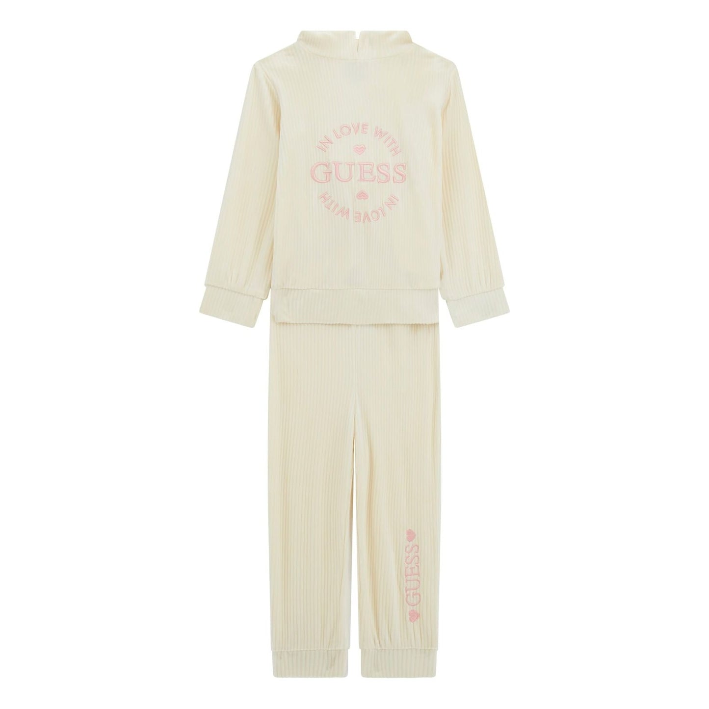 Guess - Girls Cream Velvet Tracksuit