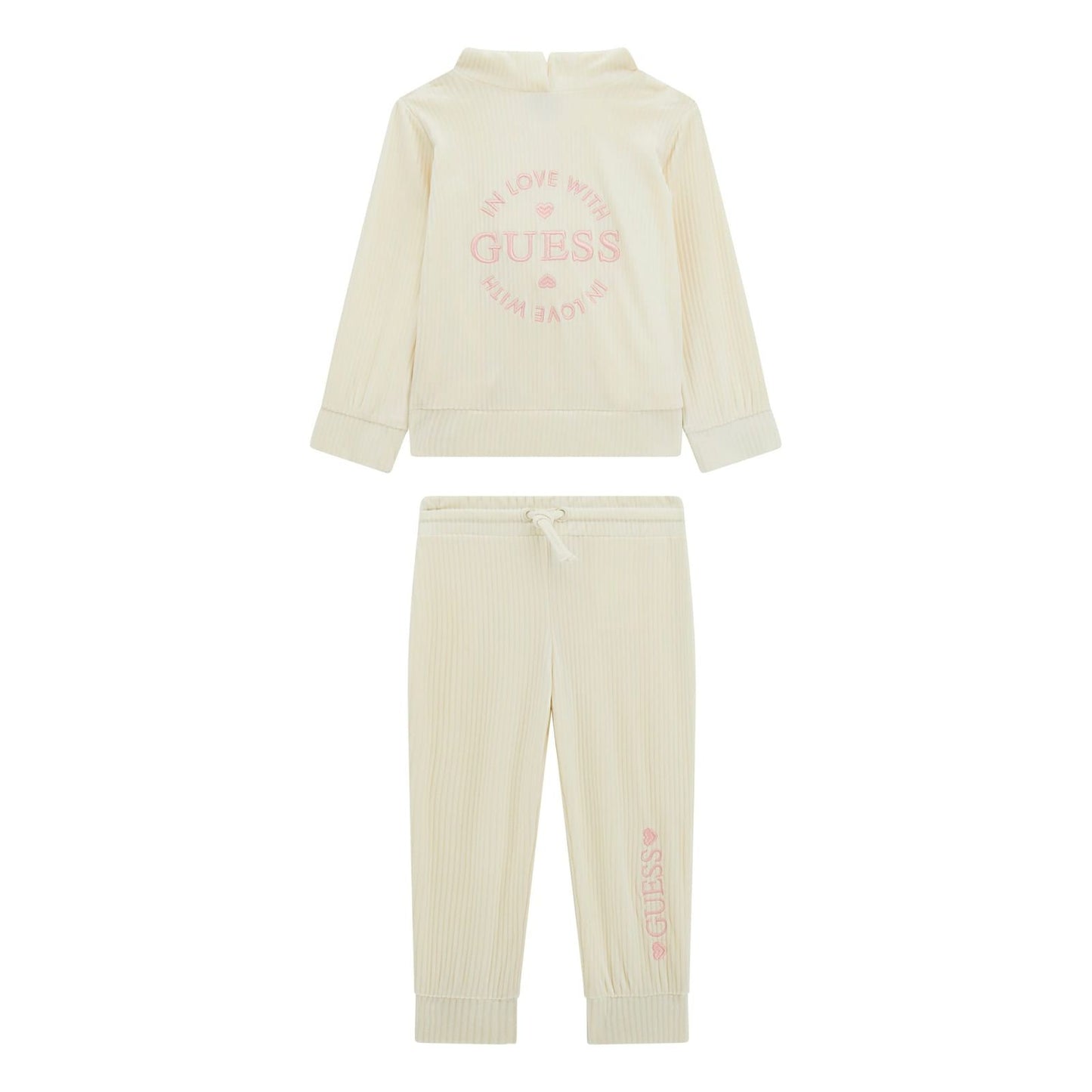 Guess - Girls Cream Velvet Tracksuit