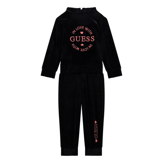 Guess - Girls Black Velvet Tracksuit