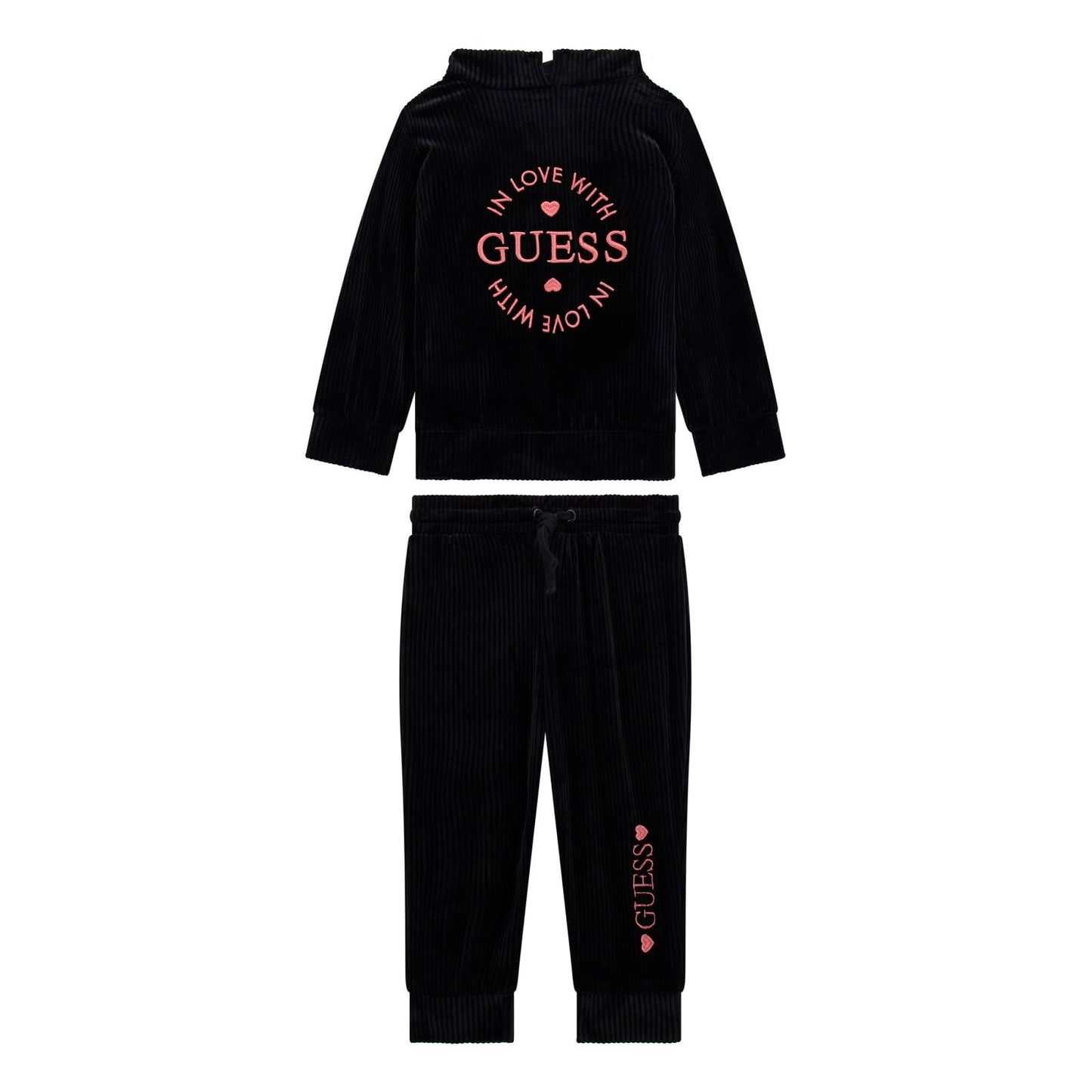 Guess - Girls Black Velvet Tracksuit