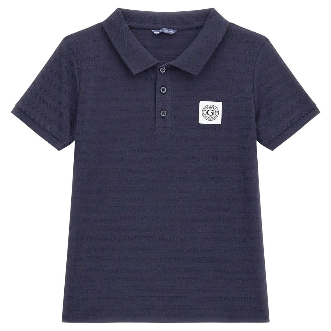 Guess - Blue Navy Polo Neck Logo Top