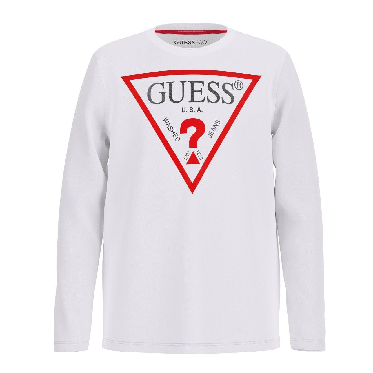 Guess - White Long sleeve Logo Top