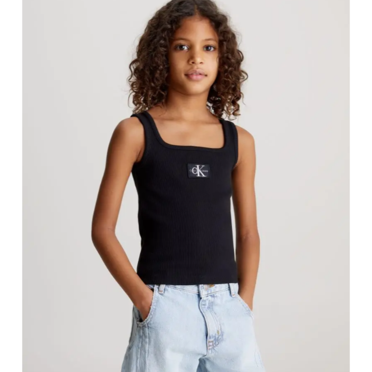 Calvin Klein - Black Girls Logo Top