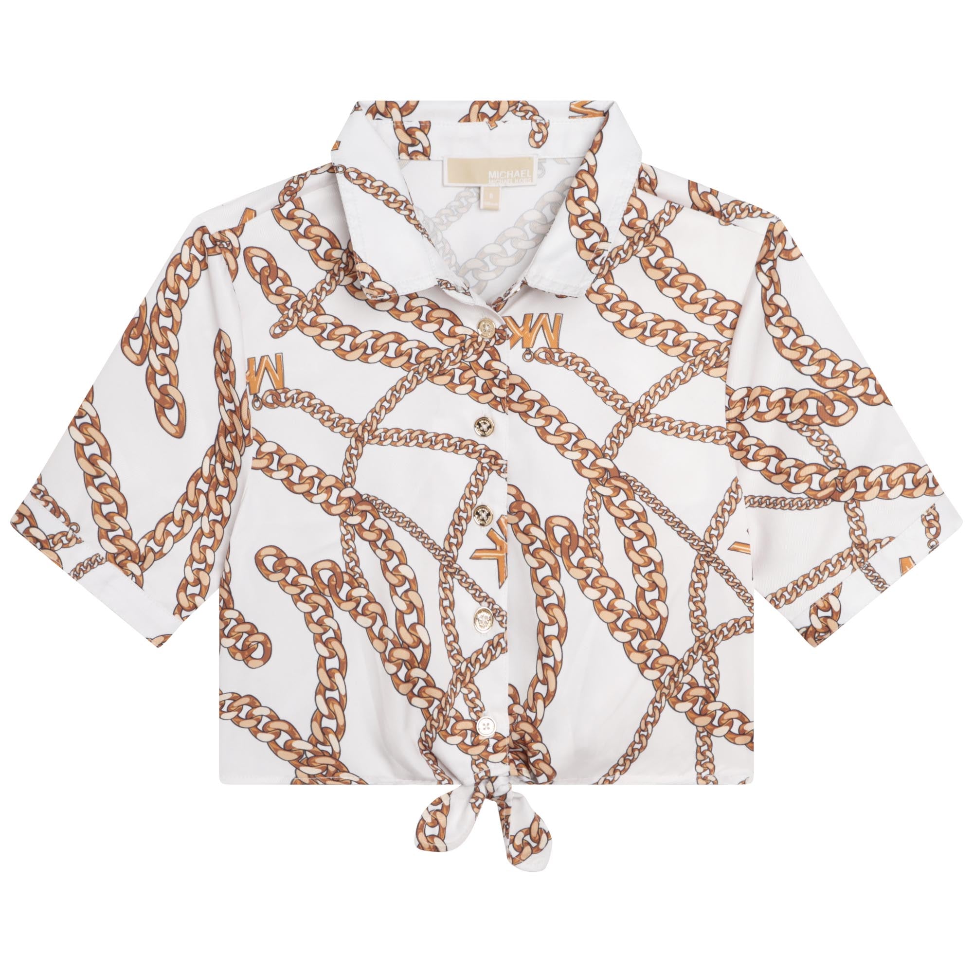 Michael kors white blouse store with gold chain